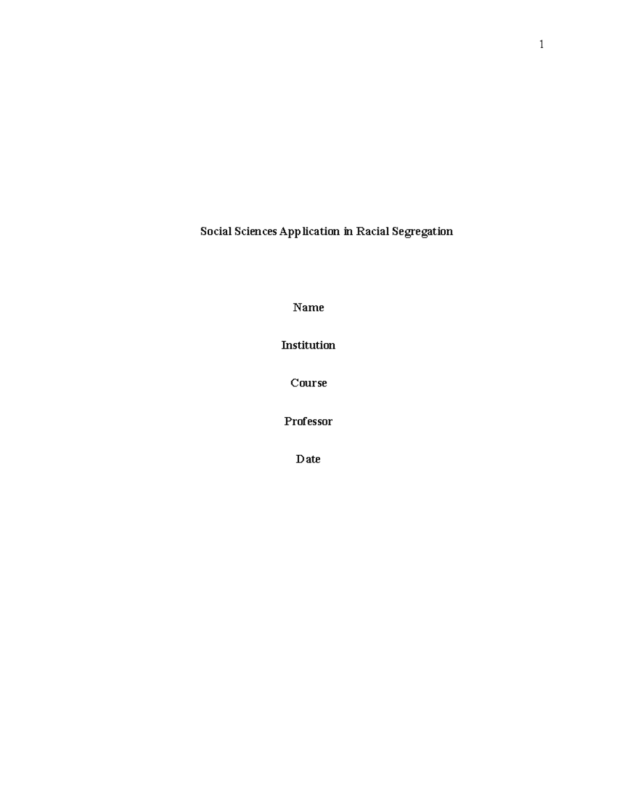 SOC SCI 101: Social Sciences & Their Role in Racial Segregation - Studocu