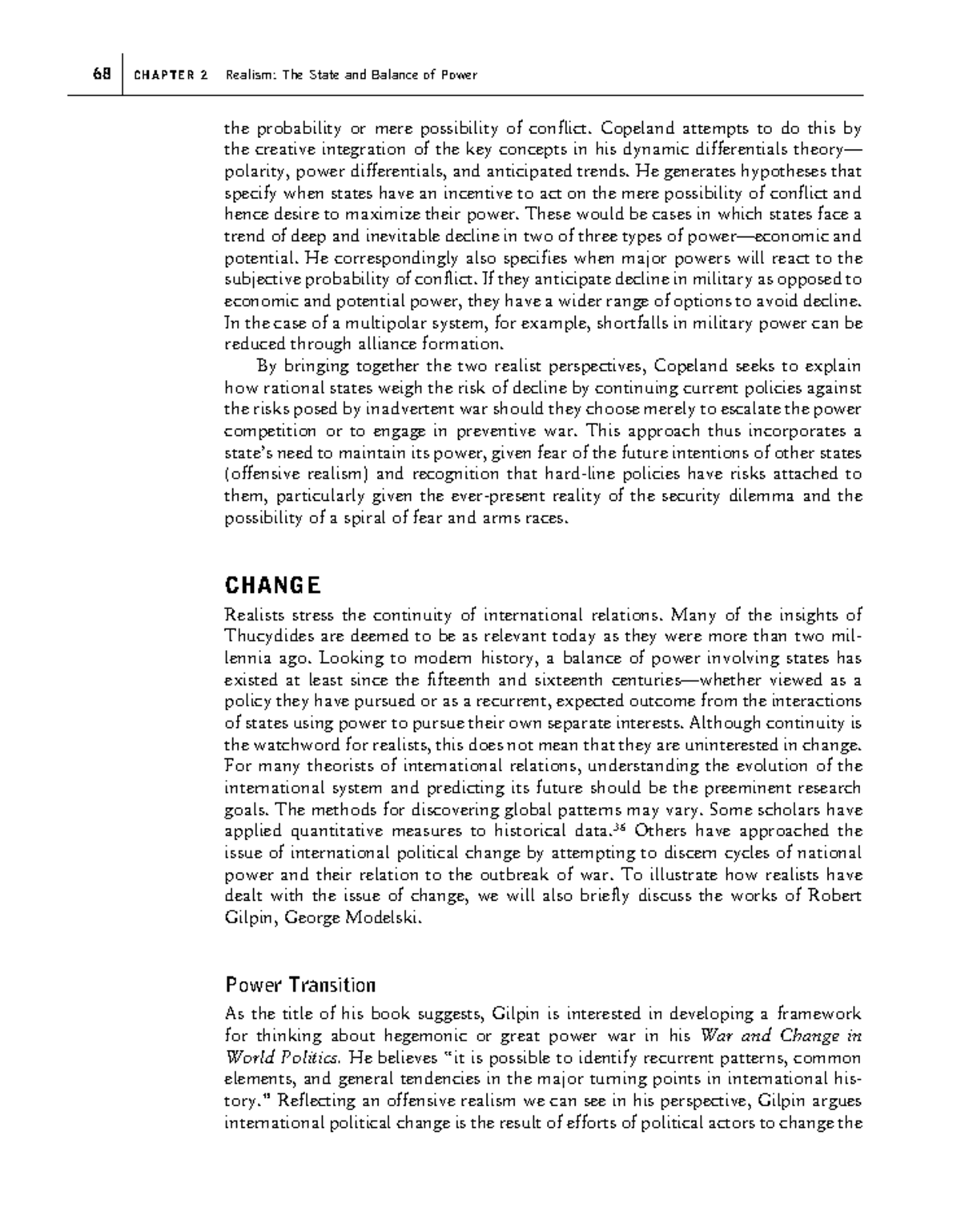 Change - book chapter - 68 CHAPTER 2 Realism: The State and Balance of ...