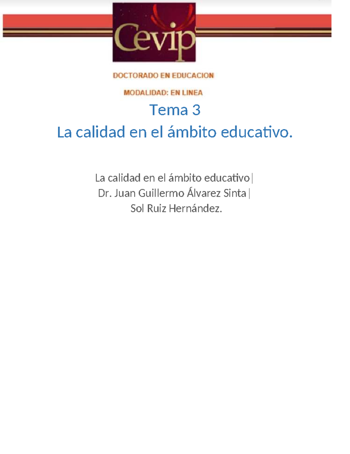 Tarea 3: Análisis de la Calidad Educativa en la Práctica Docente - Studocu