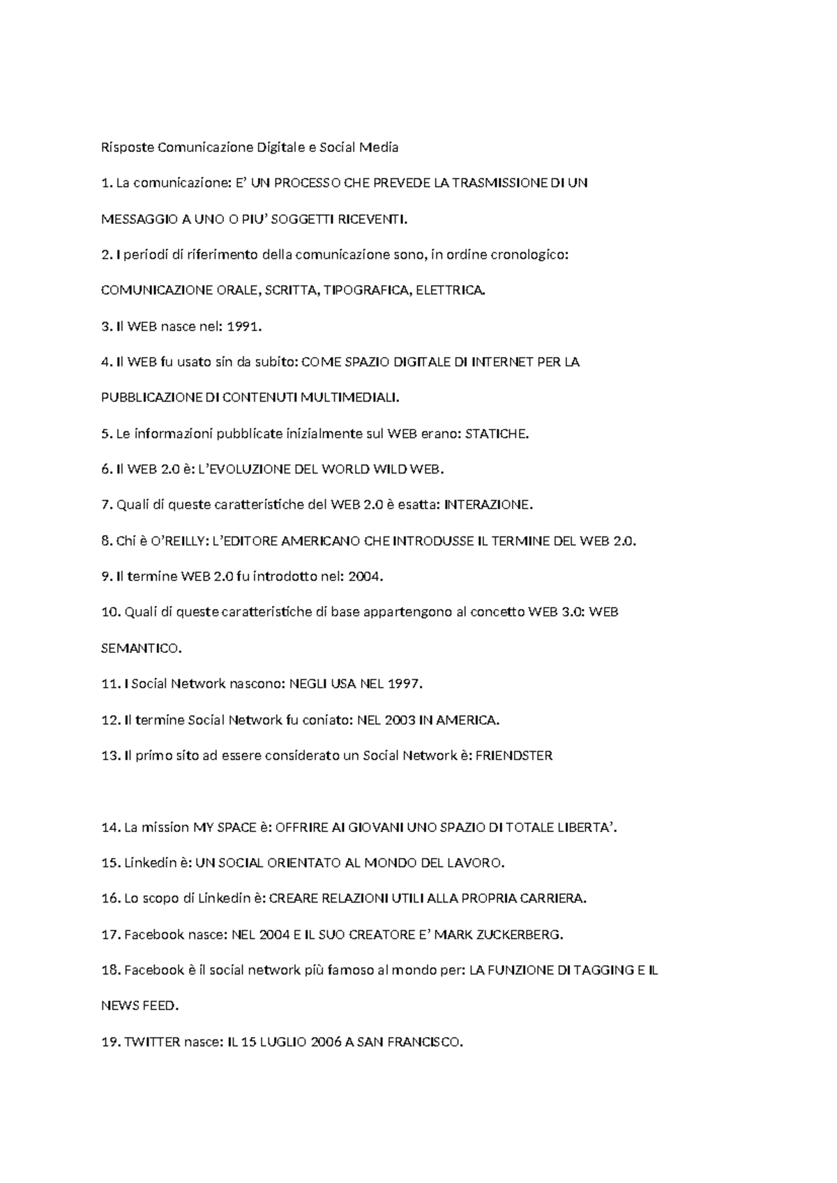 Comunicazione Digitale e Social Media: Riflessioni e Risposte - Document Preview