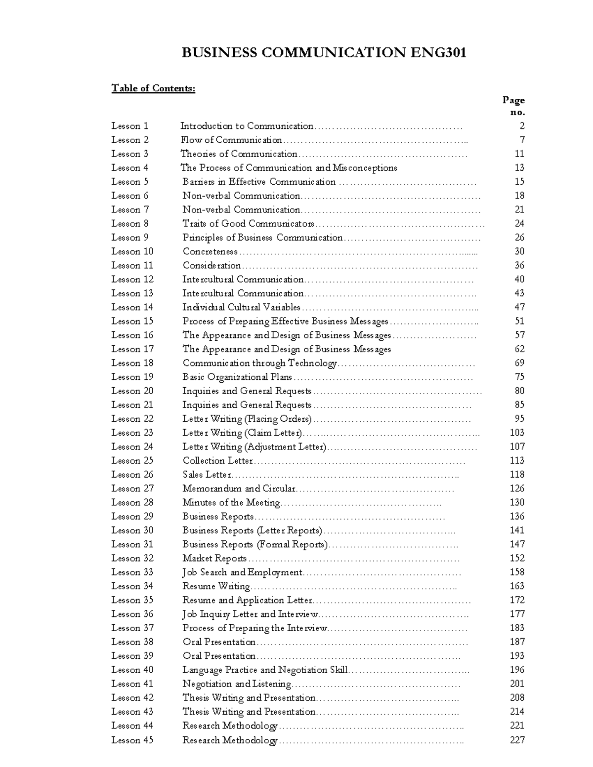 Business Communication Overview ENG301: Lessons and Key Concepts - Studocu