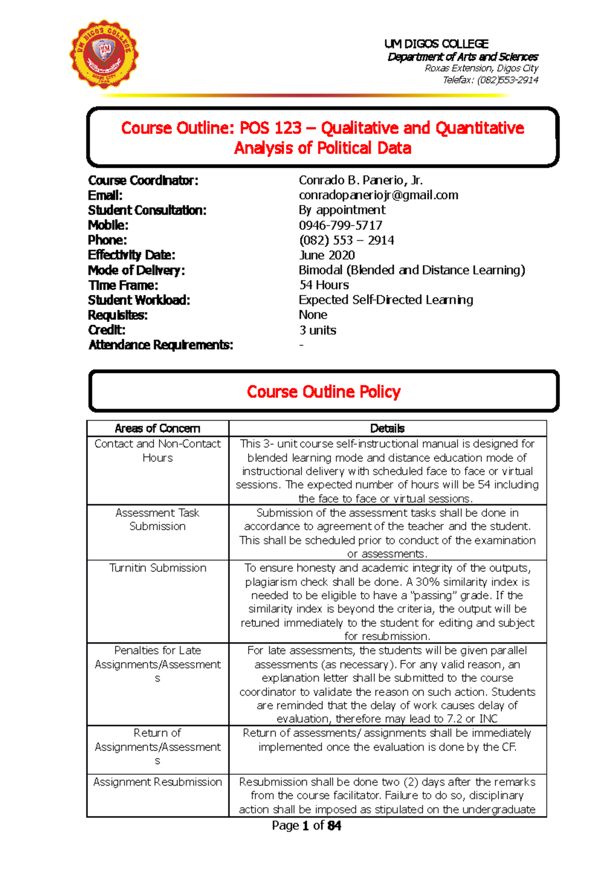 POS 123: Qualitative and Quantitative Data Analysis Guide for PolSci ...