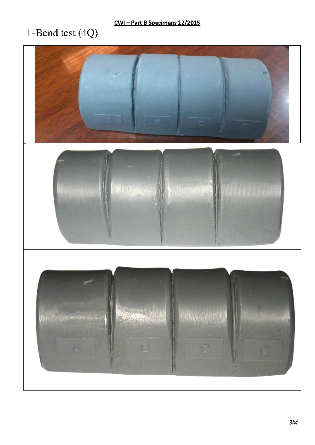 CWI Part B Specimens: Bend & Weld Test Analysis (4Q, 7Q) - Studocu