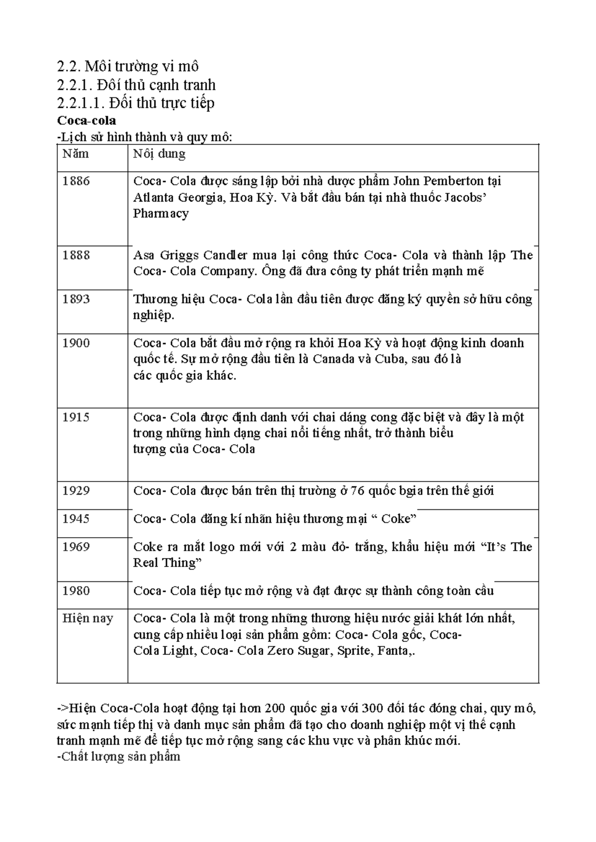 Mtvm-đối thủ và khách hàng - 2. Môi trường vi mô 2.2. Đôí thủ cạnh ...