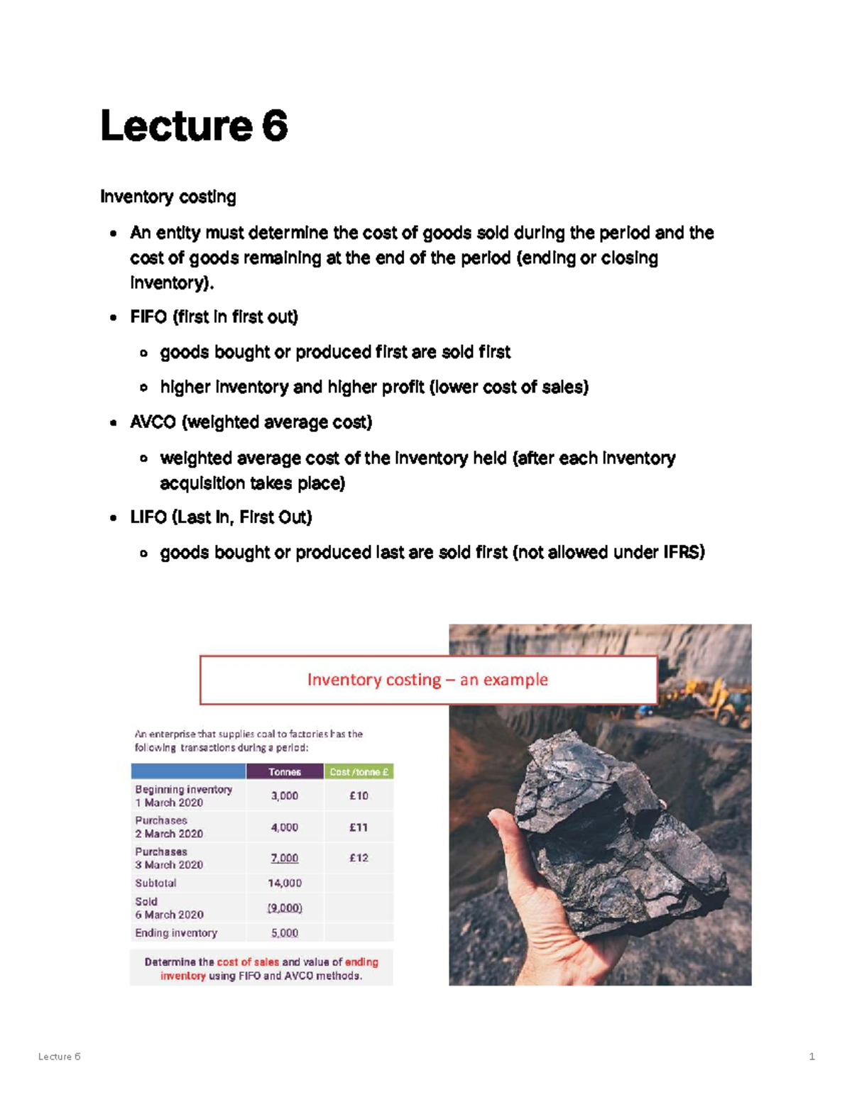 Lecture 6: Inventory Valuation and Intangible Assets Overview - Studocu