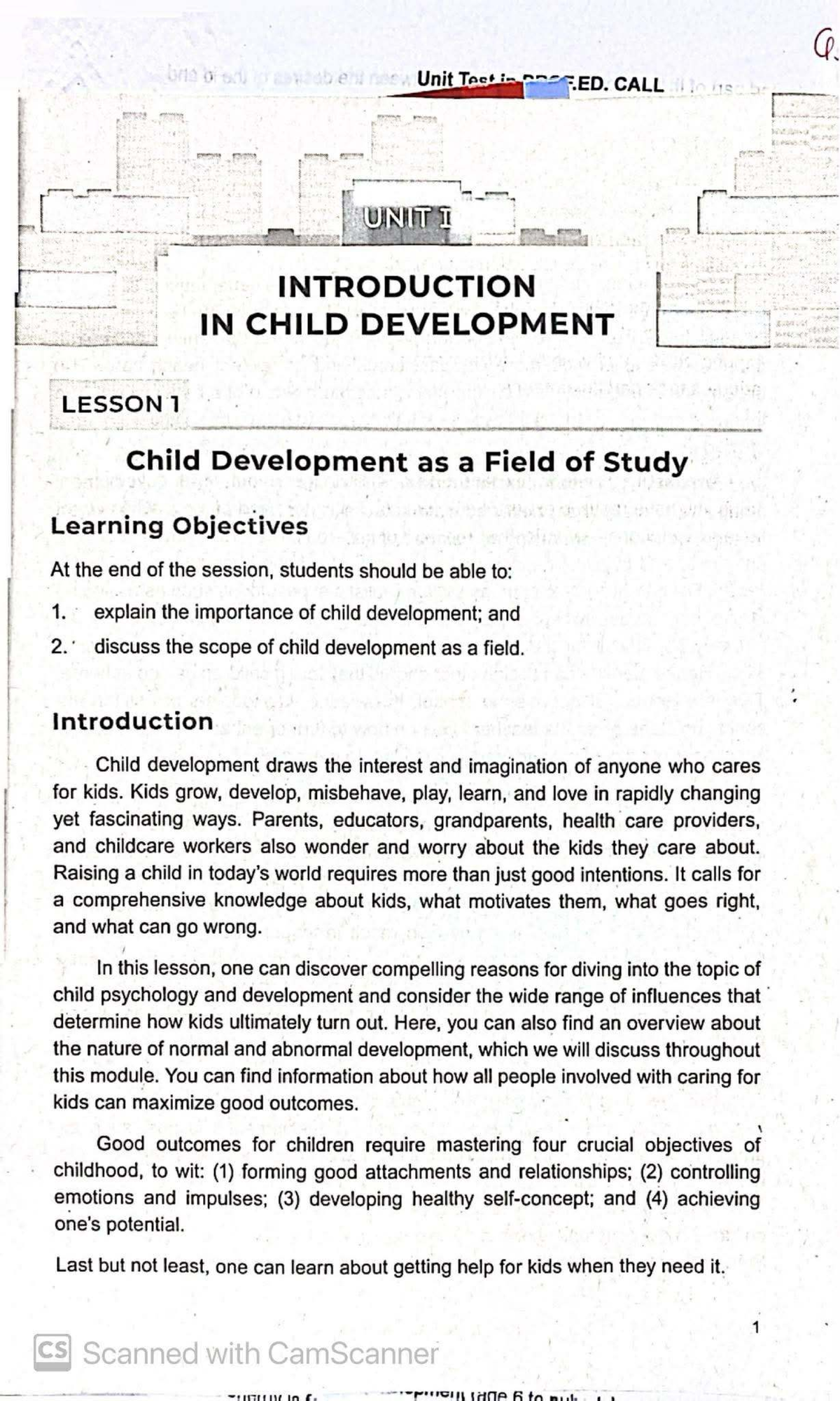 Introduction to Child Development: Key Concepts and Objectives (CD 101 ...