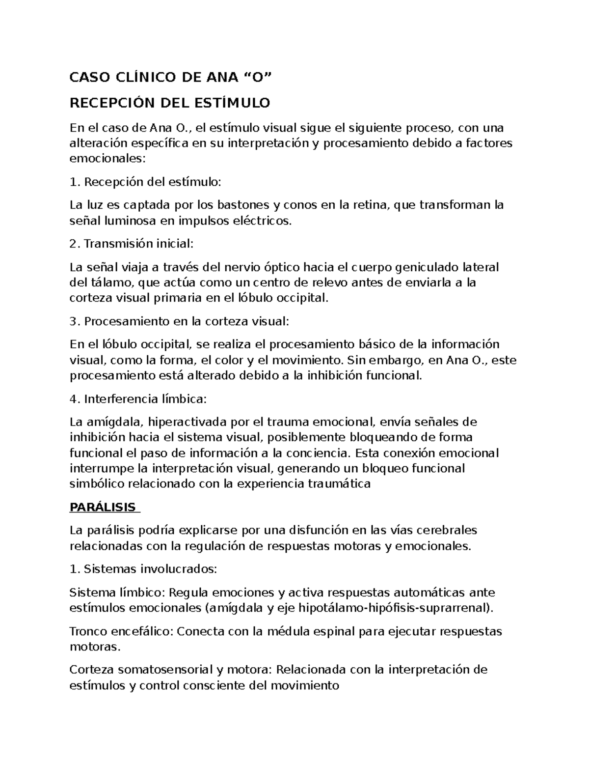 Estudio de Caso: Evaluación del Caso Clínico de Ana O. en Psicología ...