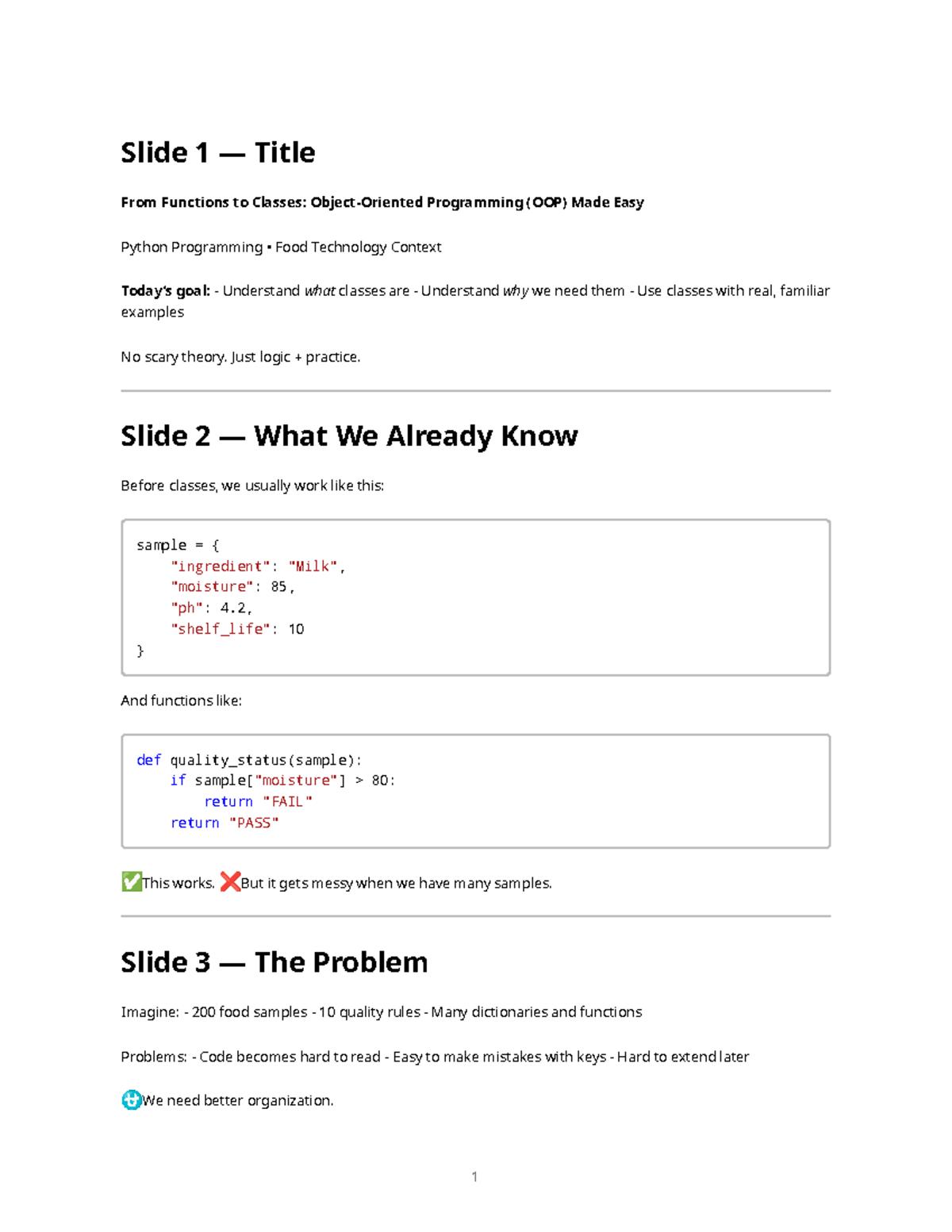 Friendly OOP with Classes: Python Programming (OOP) Simplified - Studocu