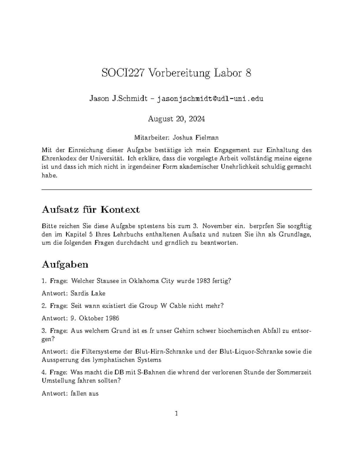 SOCI227 Labor 8 Vorbereitung und Aufgabenanalyse - Studocu