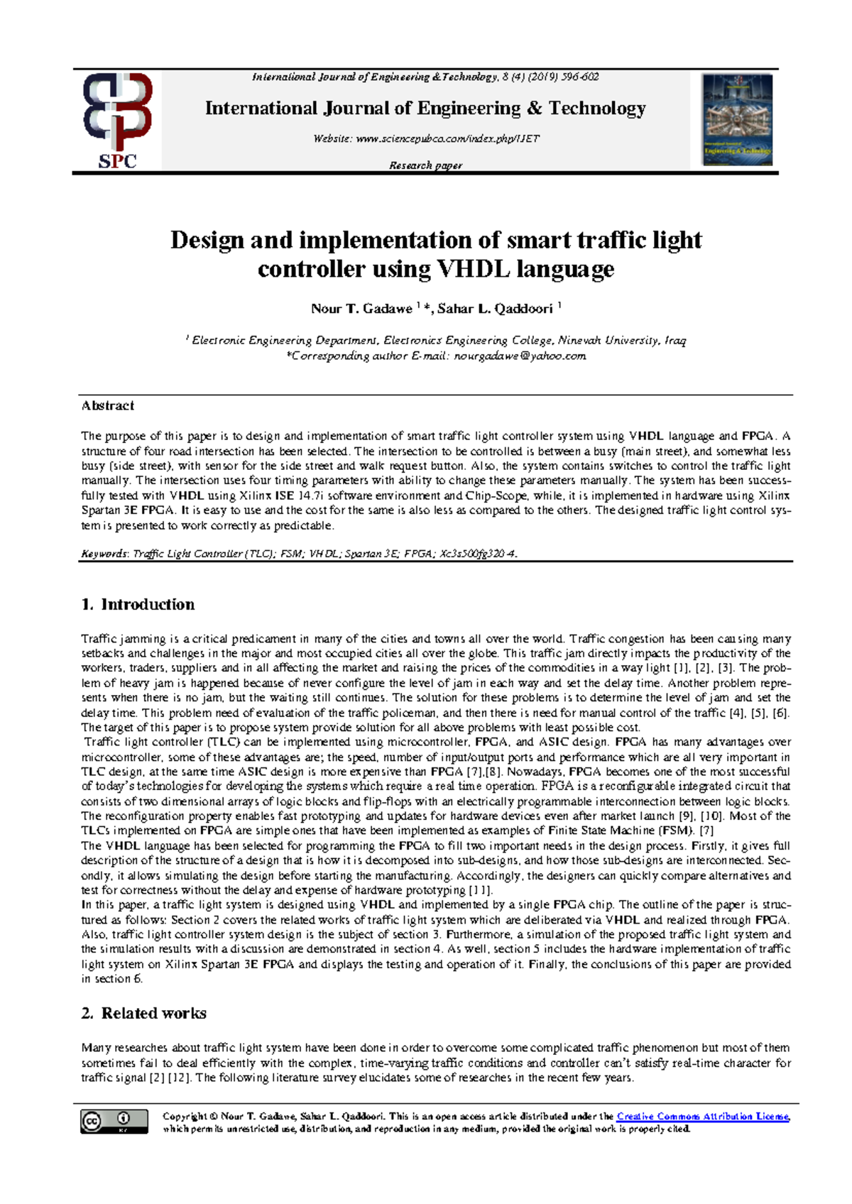 Design and Implementation of Smart Traffic Light Controller - EE320 ...