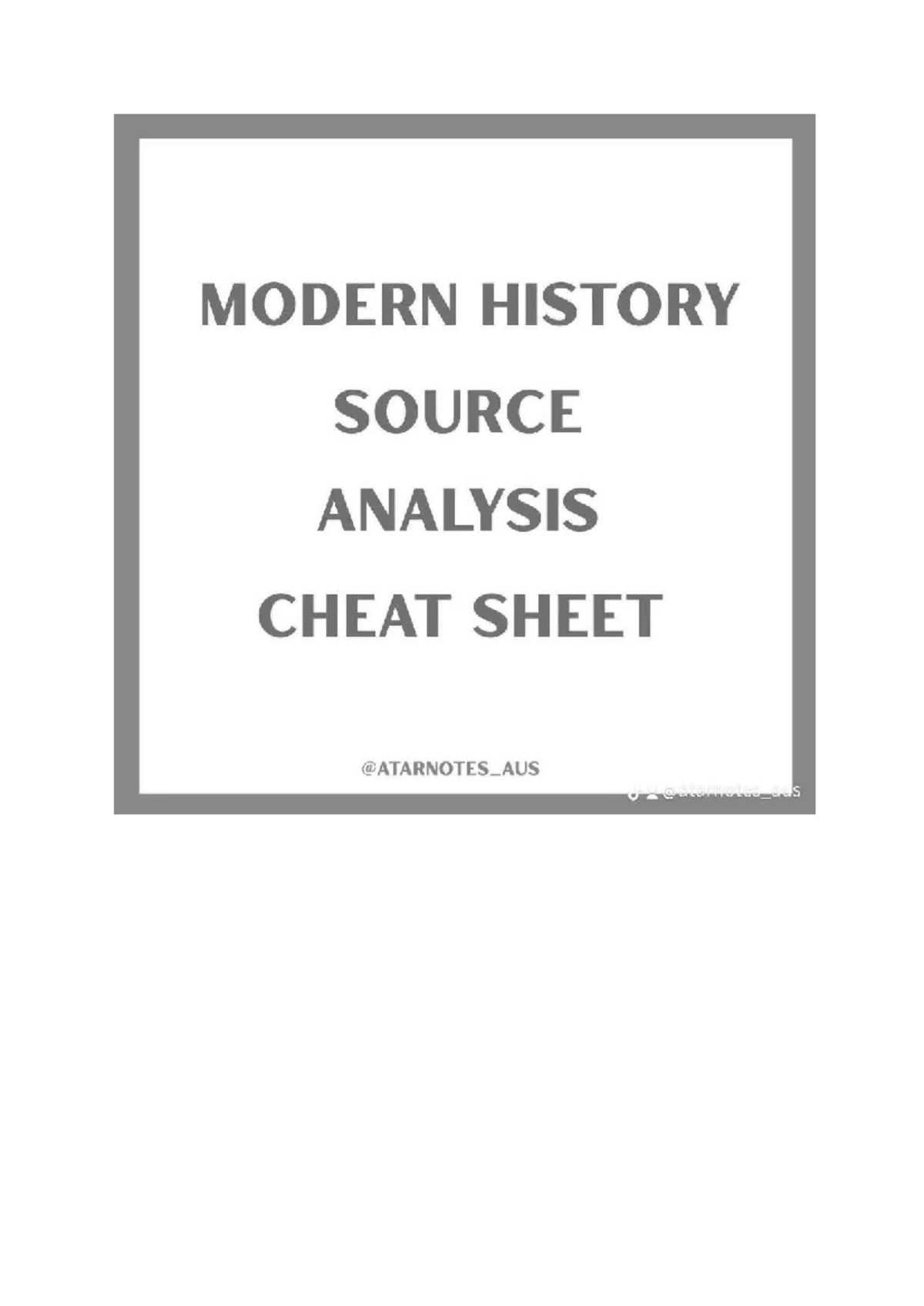 Modern History Source Analysis Cheat Sheet - ATAR Notes - Studocu