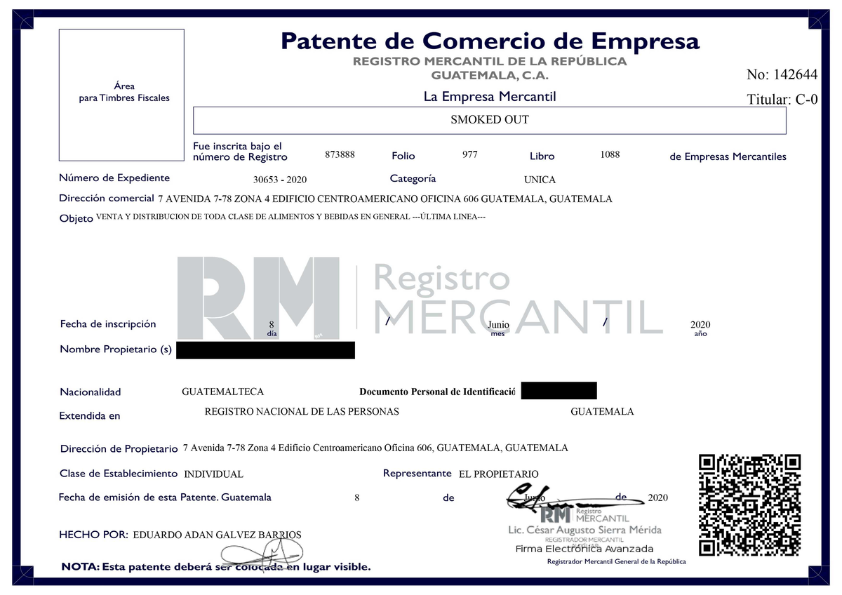 Patente De Comercio De Empresa Registro Mercantil www.studocu.com