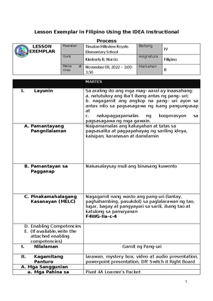 Q4 week 1 Day 1 DLP AP - EPP grade 4 QUARTER 2 WEEK 4 - Republic of the ...
