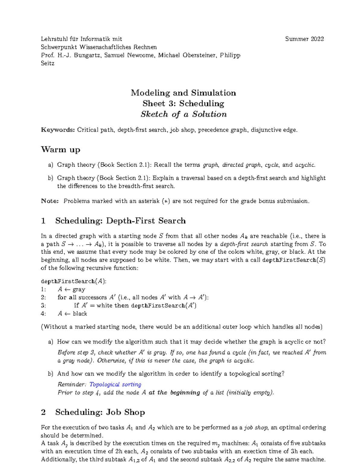 Modeling and Simulation: Sheet 03 Solutions (Summer 2022) - Studocu
