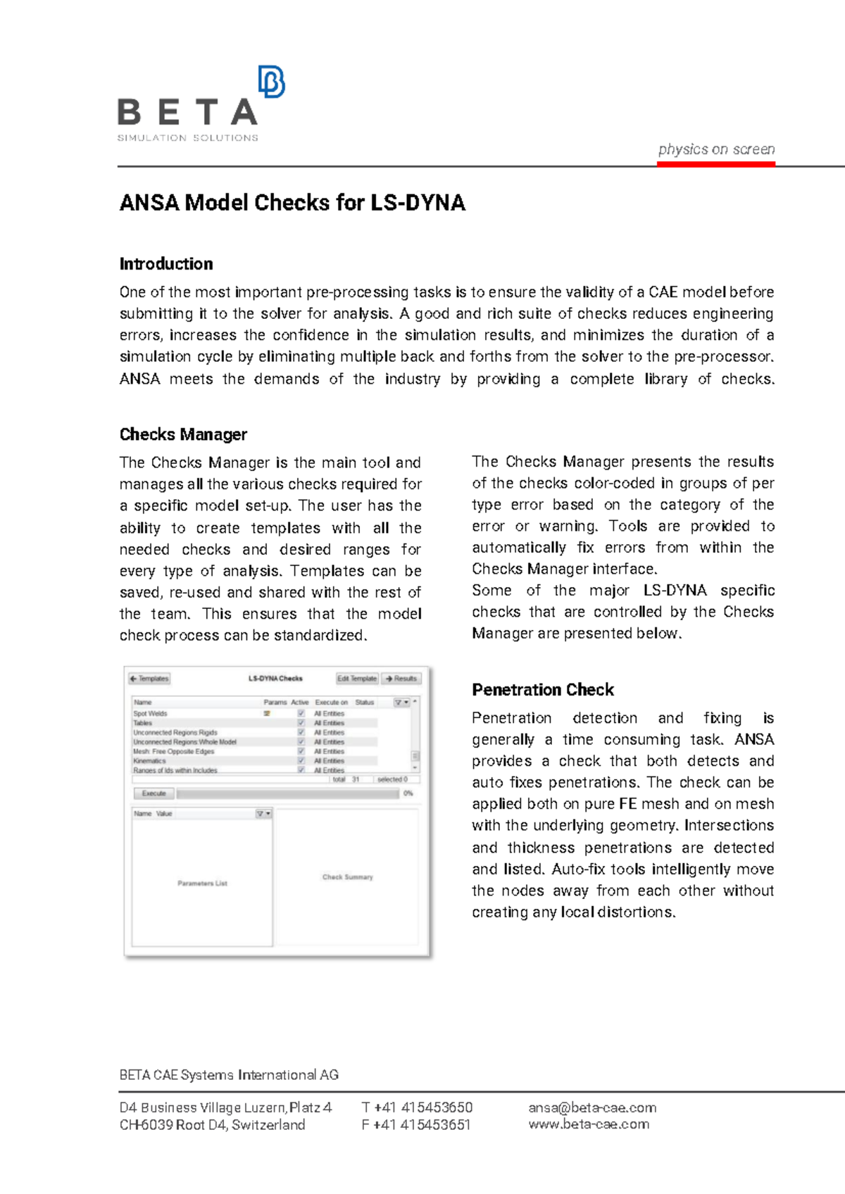 ANSA Model Checks Overview for LS-DYNA Analysis - Studocu
