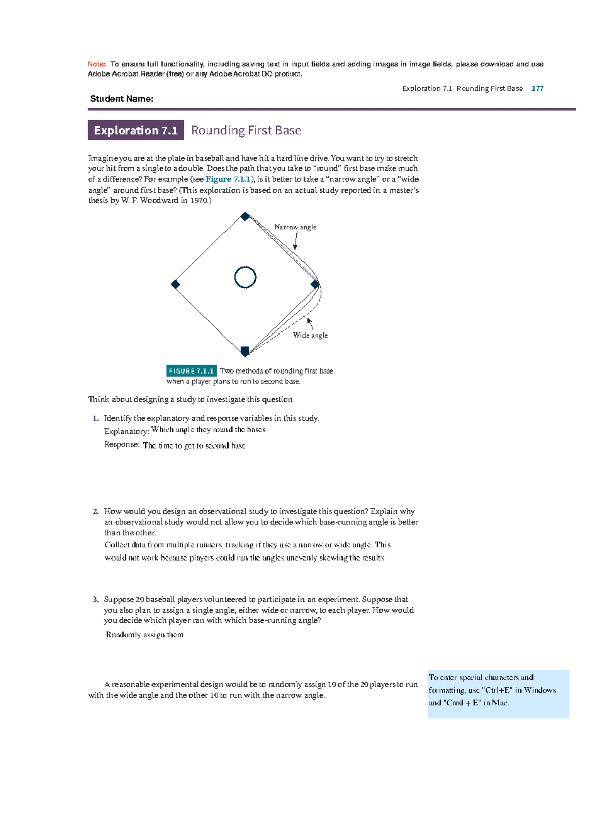 Exploration 7.1: Rounding First Base Experimental Design and Insights ...
