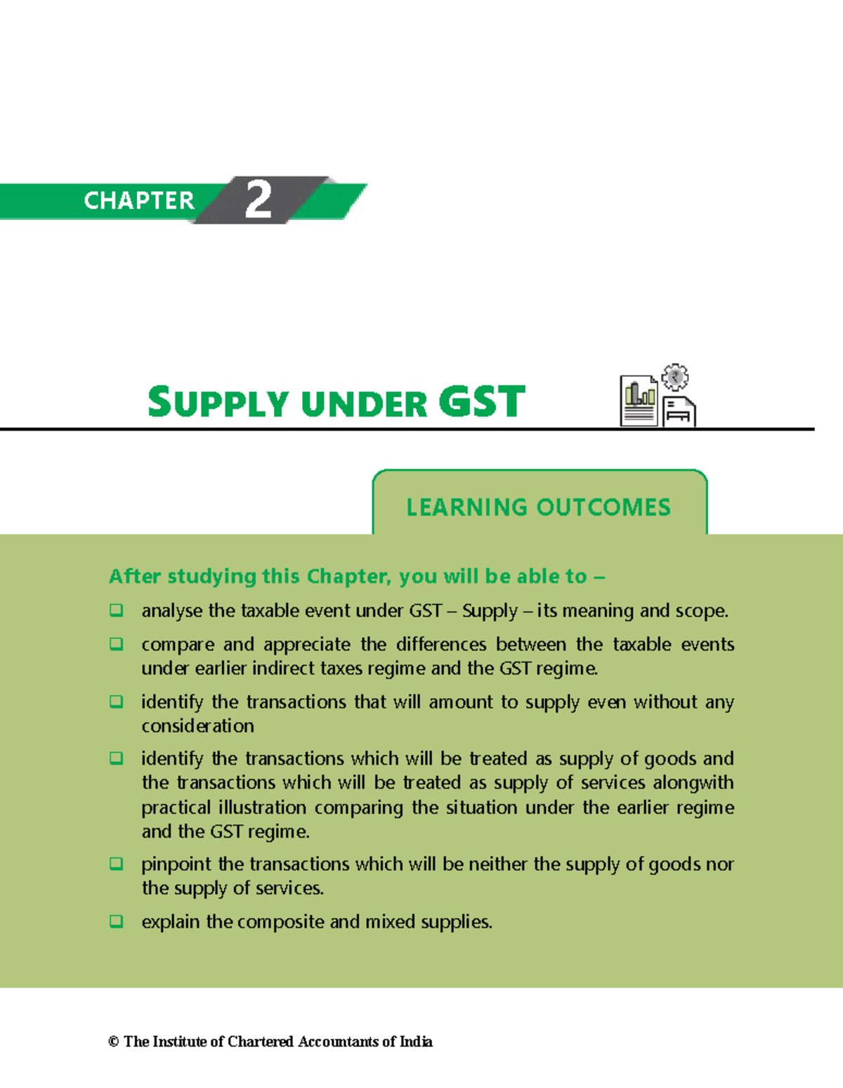 Chapter 2 - Supply Under GST - 1. 1 LEARNING OUTCOMES CHPTER SUPPLY ...