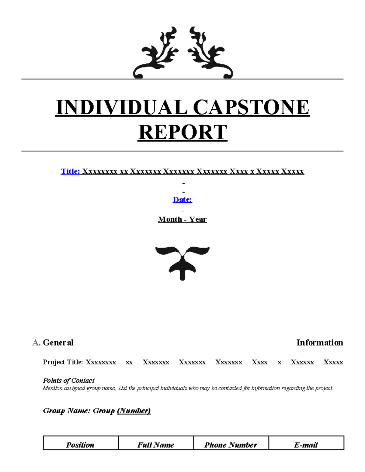 Capstone-I Individual Project Report Template - Studocu