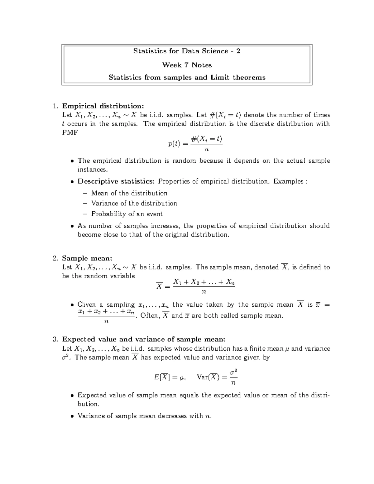 IITM BS Data Science - Statistics-2 Week 6 Notes on Continuous Random ...
