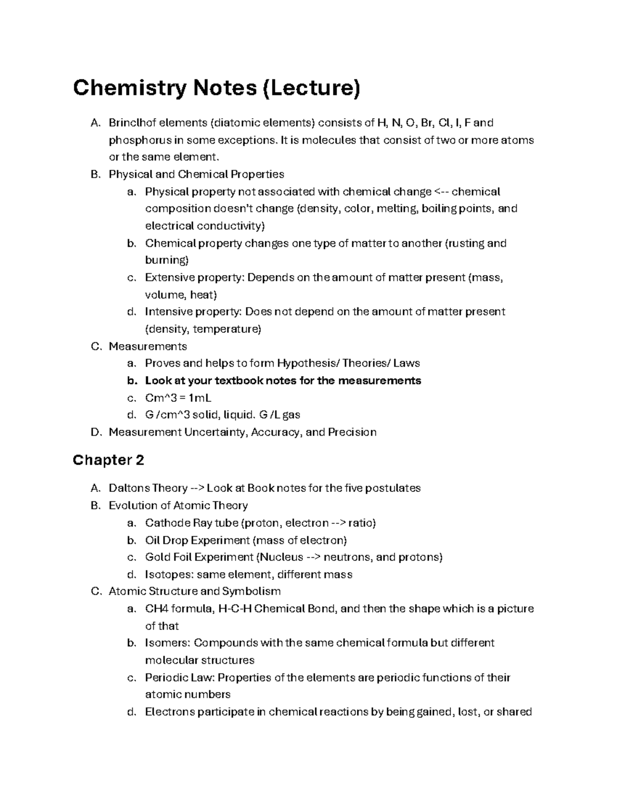 Chemistry Lecture Notes (CHEM 101): Atomic Structure & Properties - Studocu