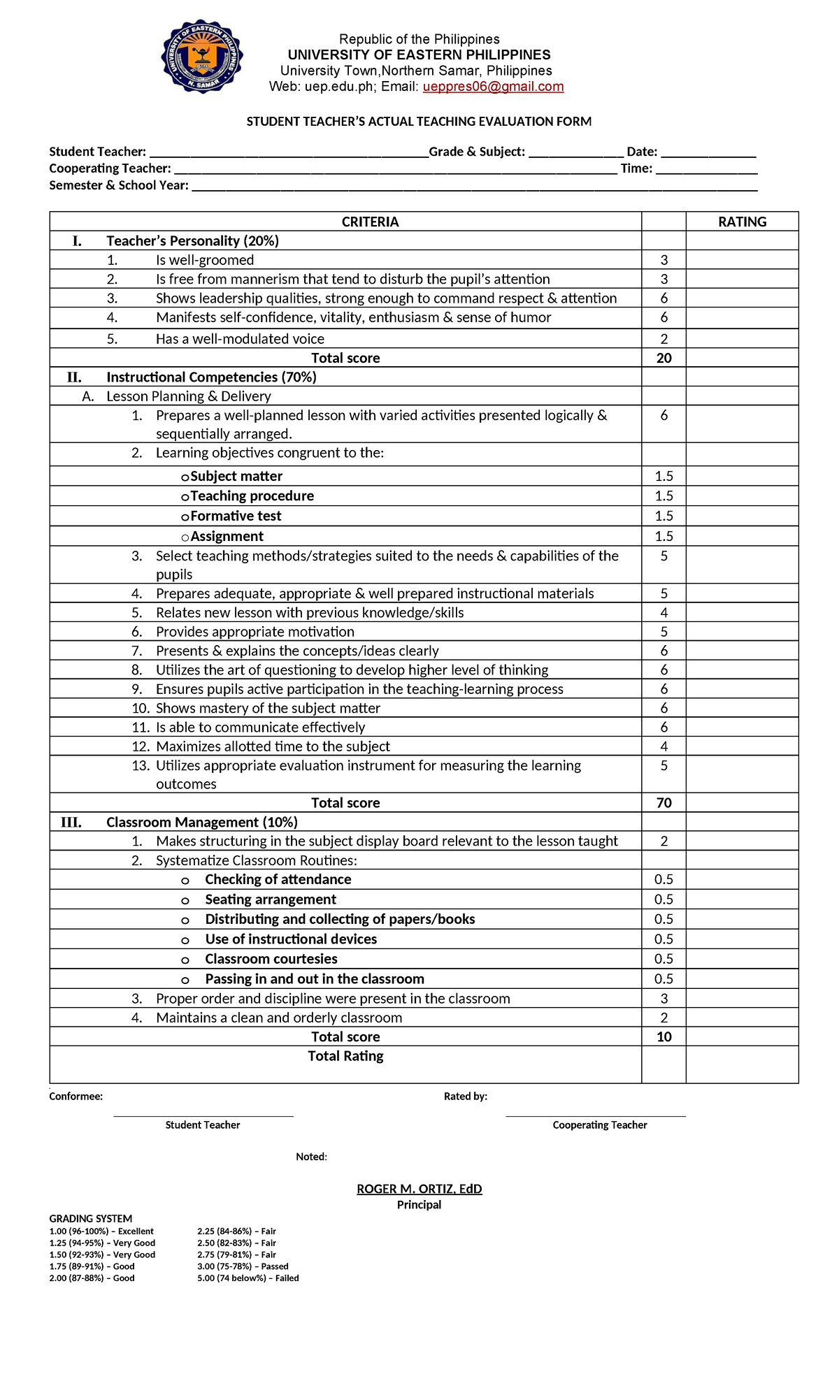 ST-Evaluation-Form - EVALUATION FORMS - Republic of the Philippines ...