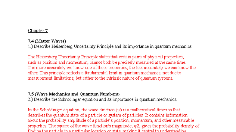 Unit 4 Exam Study Guide: Quantum Mechanics & Atomic Structure - Studocu