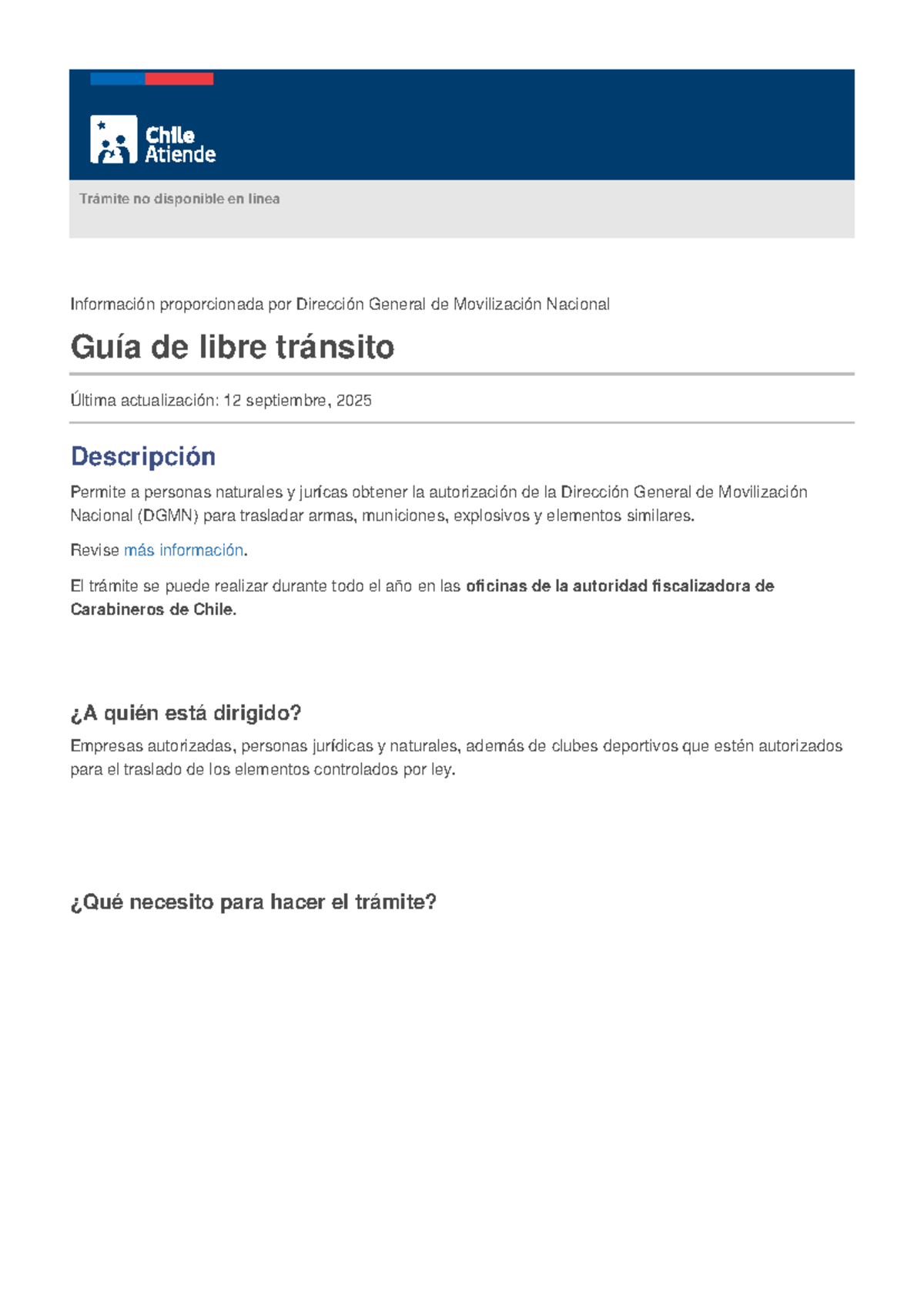 Guía de Libre Tránsito - Trámite DGMN y Requisitos - Studocu