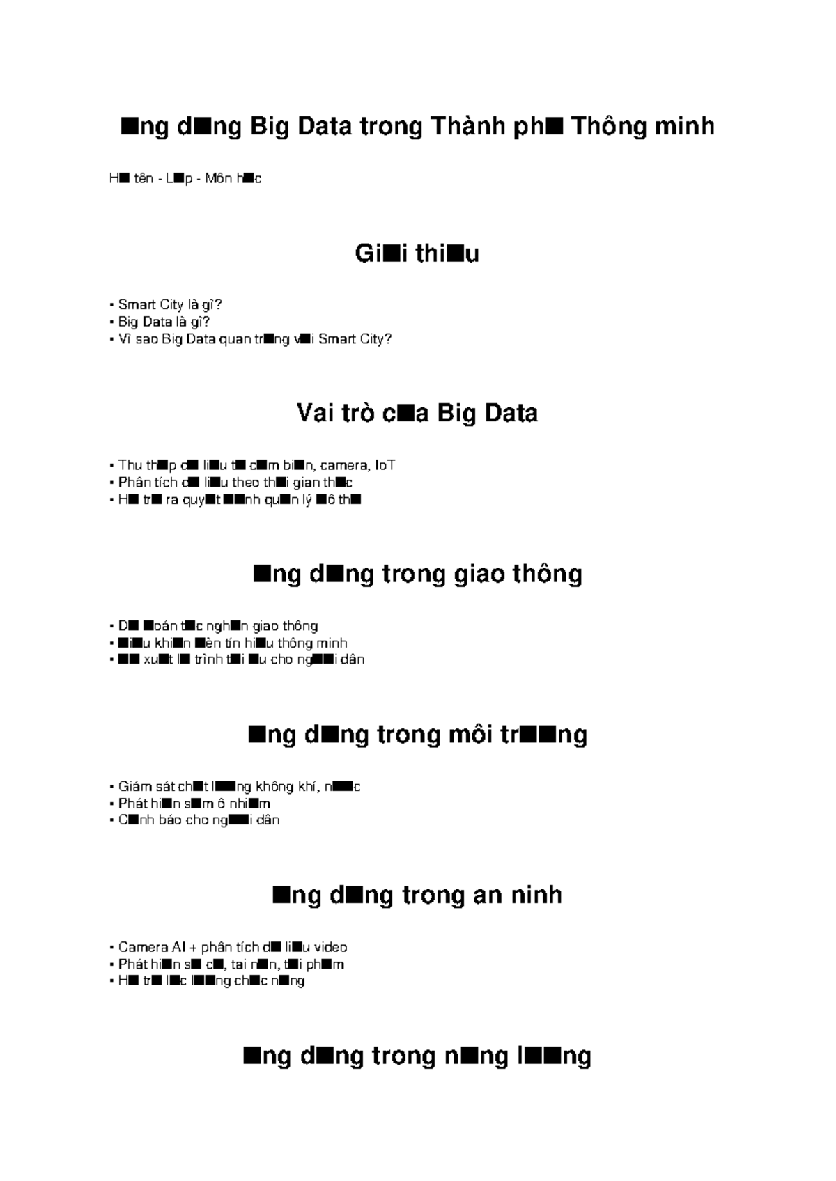 Big Data trong Thành phố Thông minh - hhj - Studocu