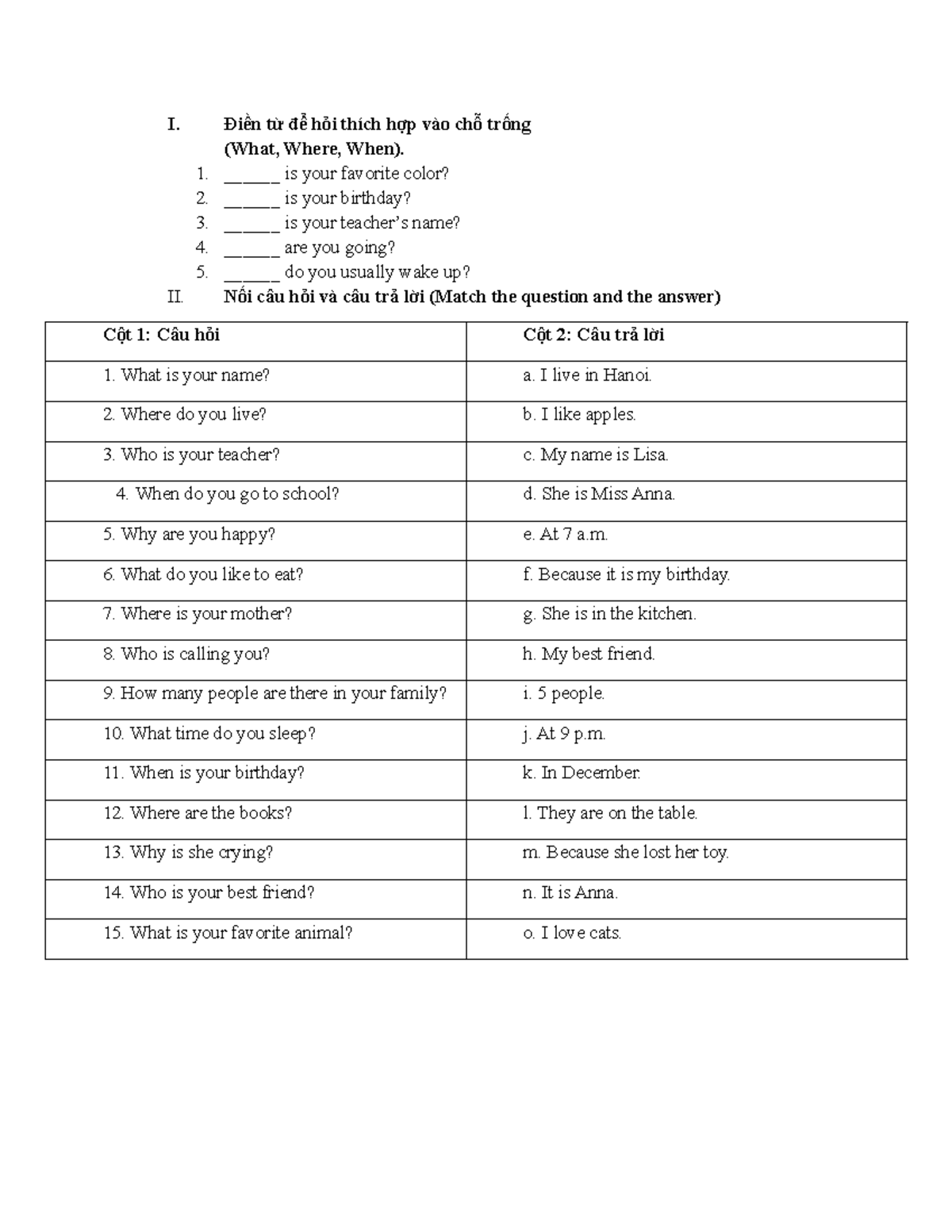 Do or Does - Question Formation and Answers (English) - Studocu