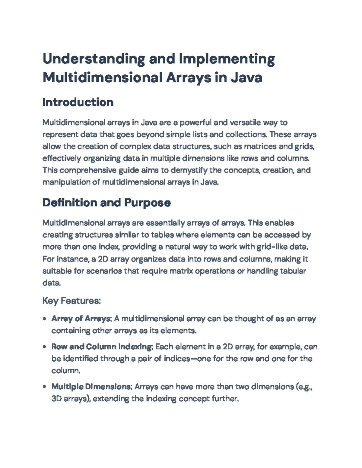 Understanding Multidimensional Arrays in Java: A Comprehensive Guide ...