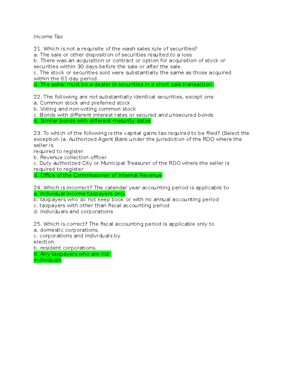 Income Tax practical with answer - Income Taxation - University of ...