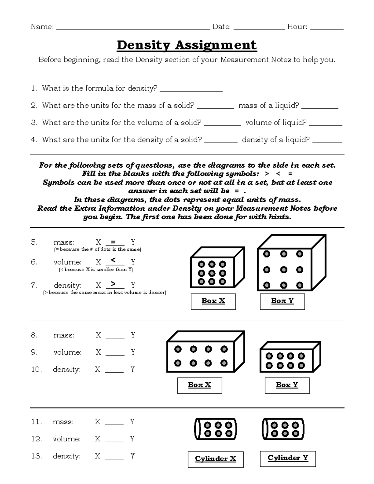 Density Assignment (Measurement Notes) - Studocu