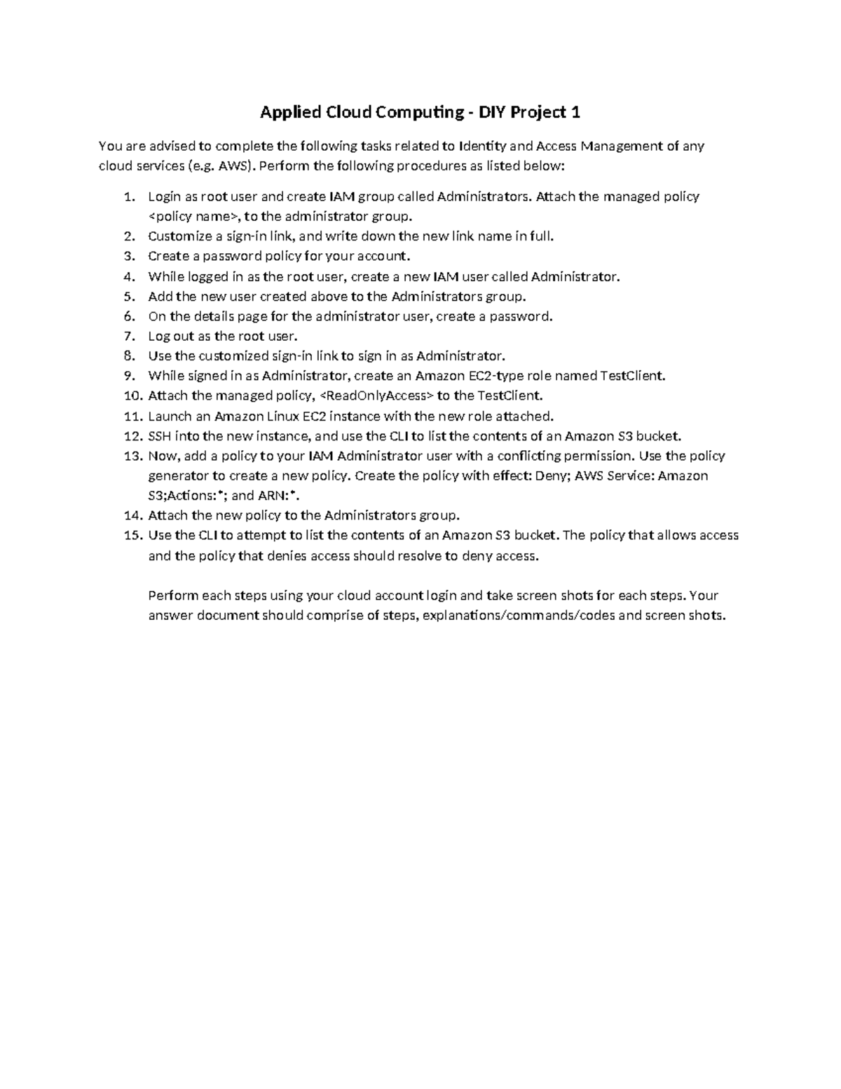603226951 Projects Cloud Computing 1 1 - Applied Cloud Computing - DIY ...