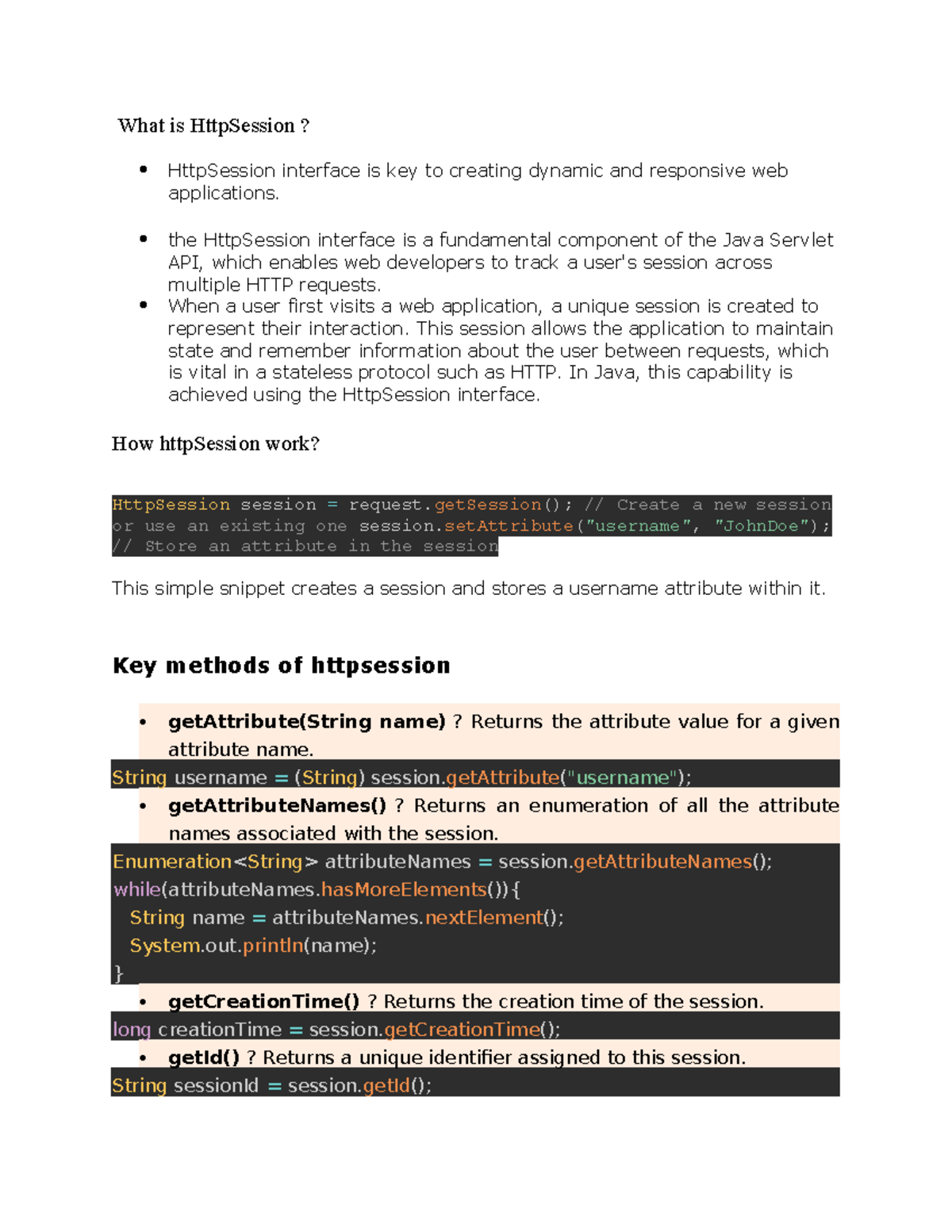 Shivam UNIT 5 - HttpSession and Cookies: Self-Prepared Notes - Studocu