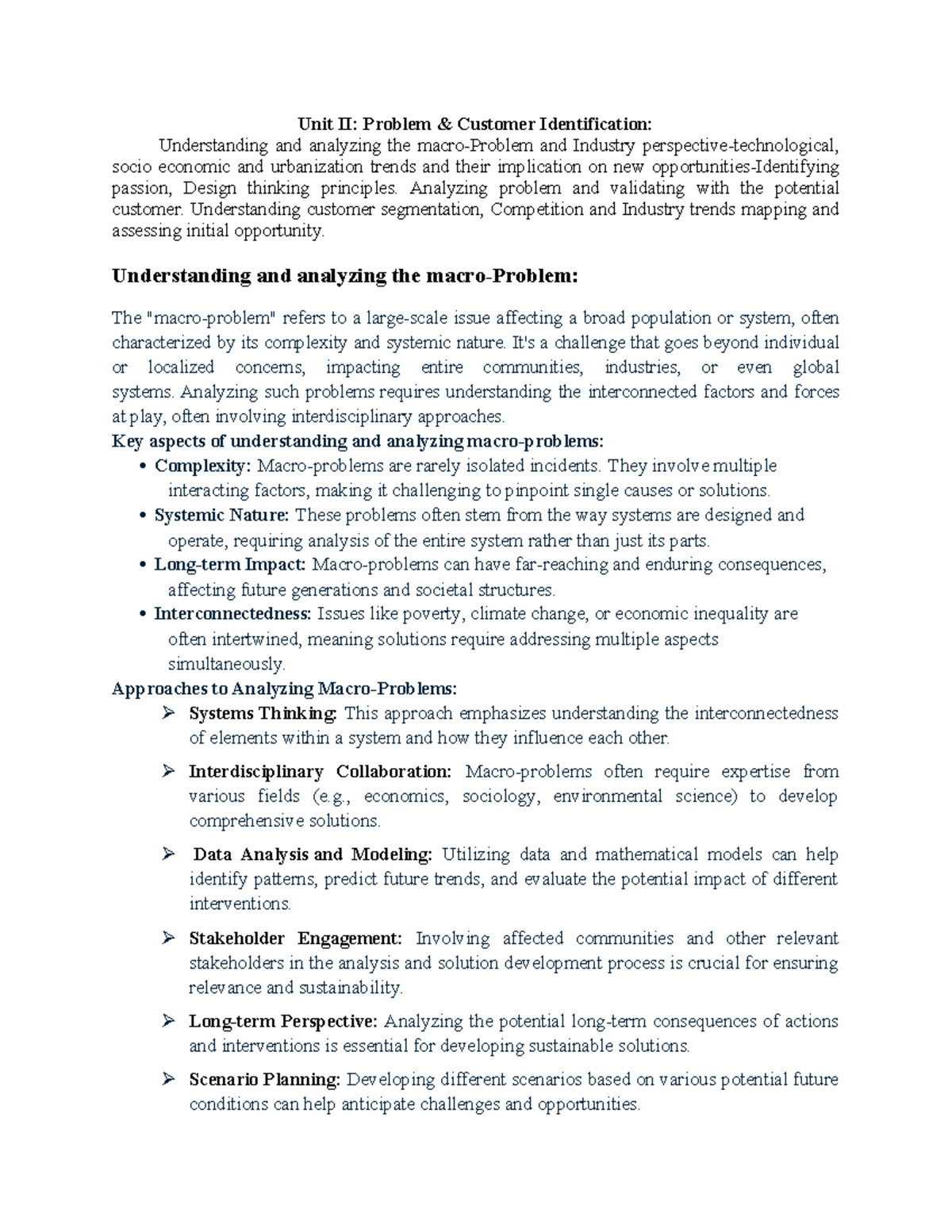 Unit II: Customer Identification & Industry Trends Analysis - EDVC ...
