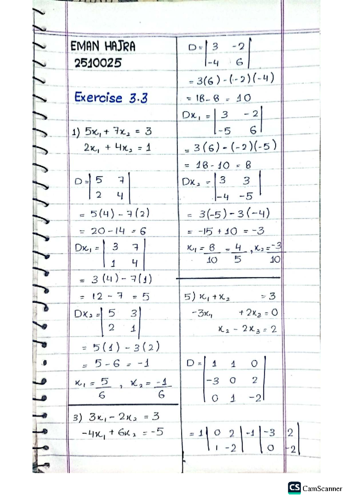 2510025 Linear Algebra Exercise 3 - Basic Electronics Diploma - 1 I B s ...