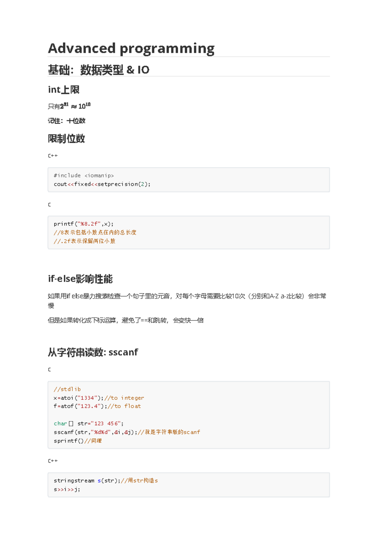 Advanced Programming Contest Notes: Data Types, I/O, and Algorithms ...