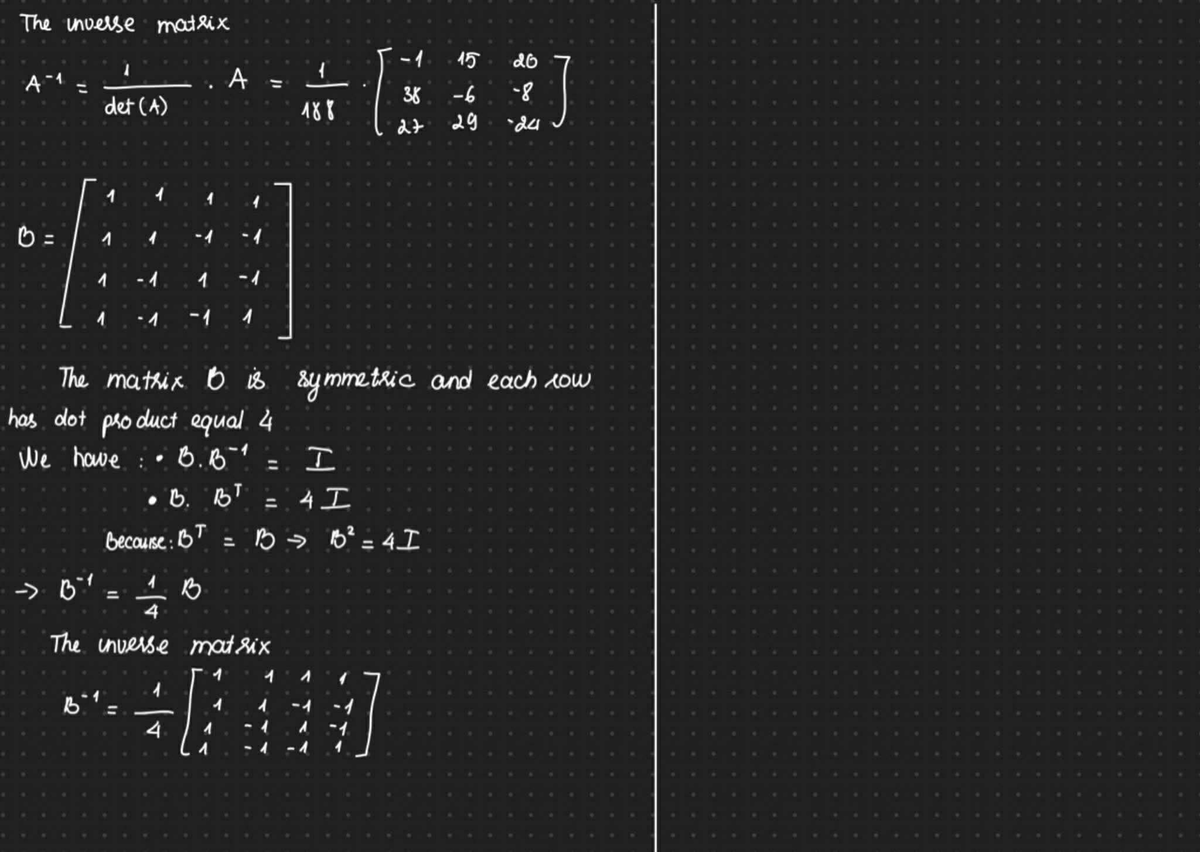 Matrix Inversion and Properties: Fc1814950 Analysis - Studocu