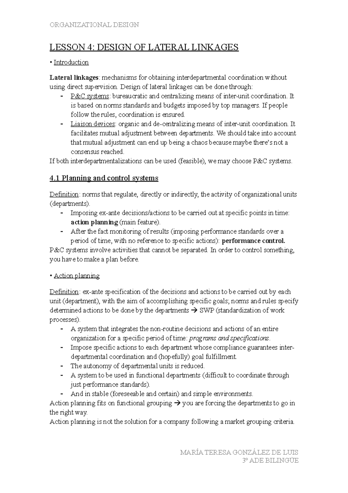 Organizational Design: Lesson 4 on Lateral Linkages and Coordination ...