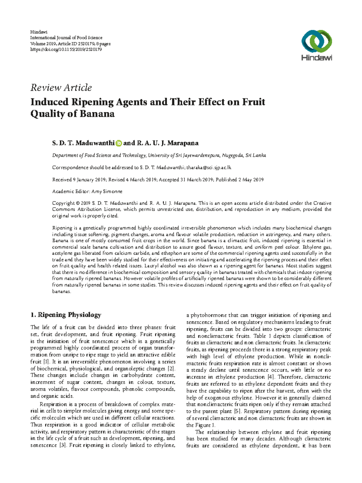 Induced Ripening Agents and Their Impact on Banana Quality - Studocu