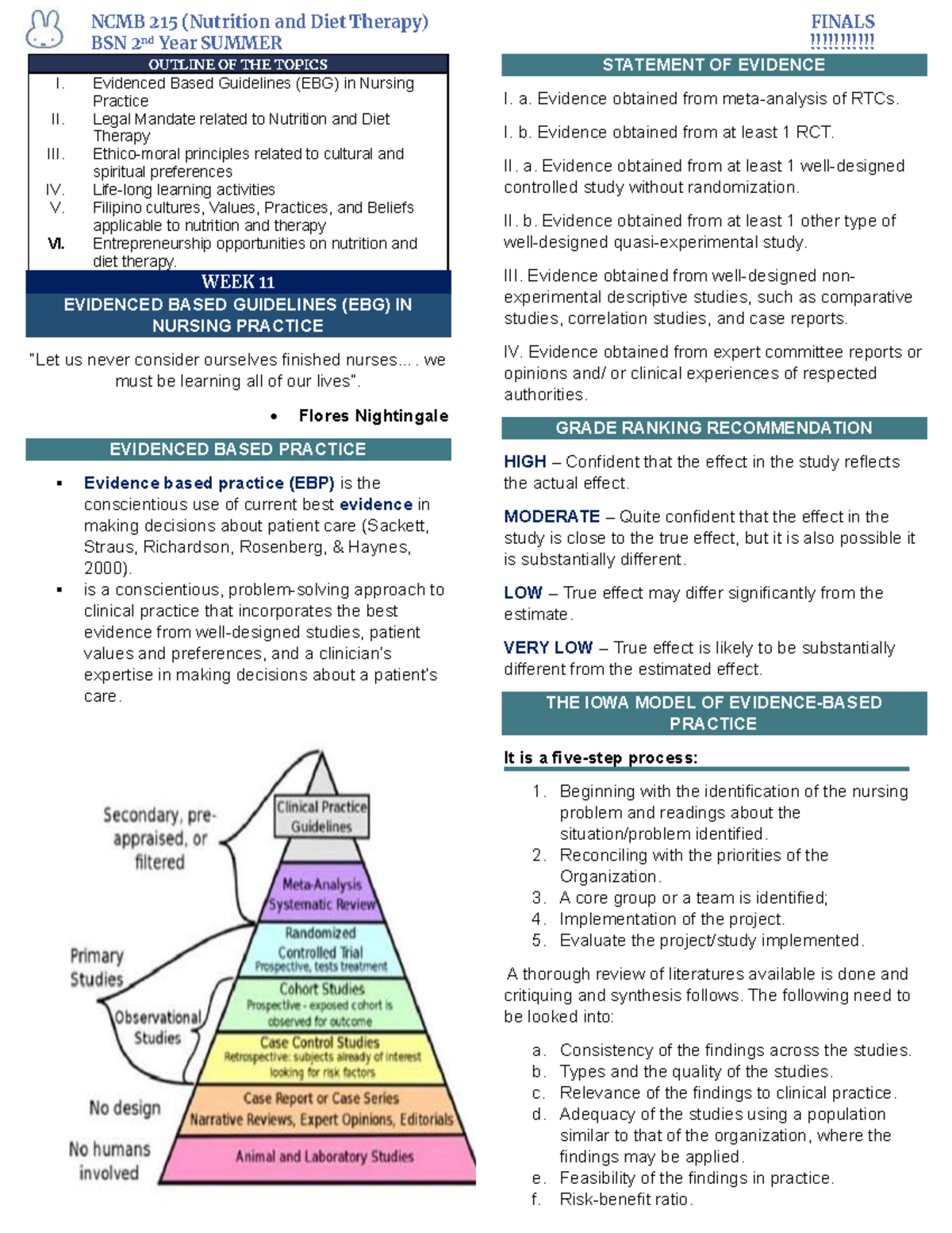 NCMB 210 Summer 2023: Nursing Informatics Guidelines and Topics - Studocu