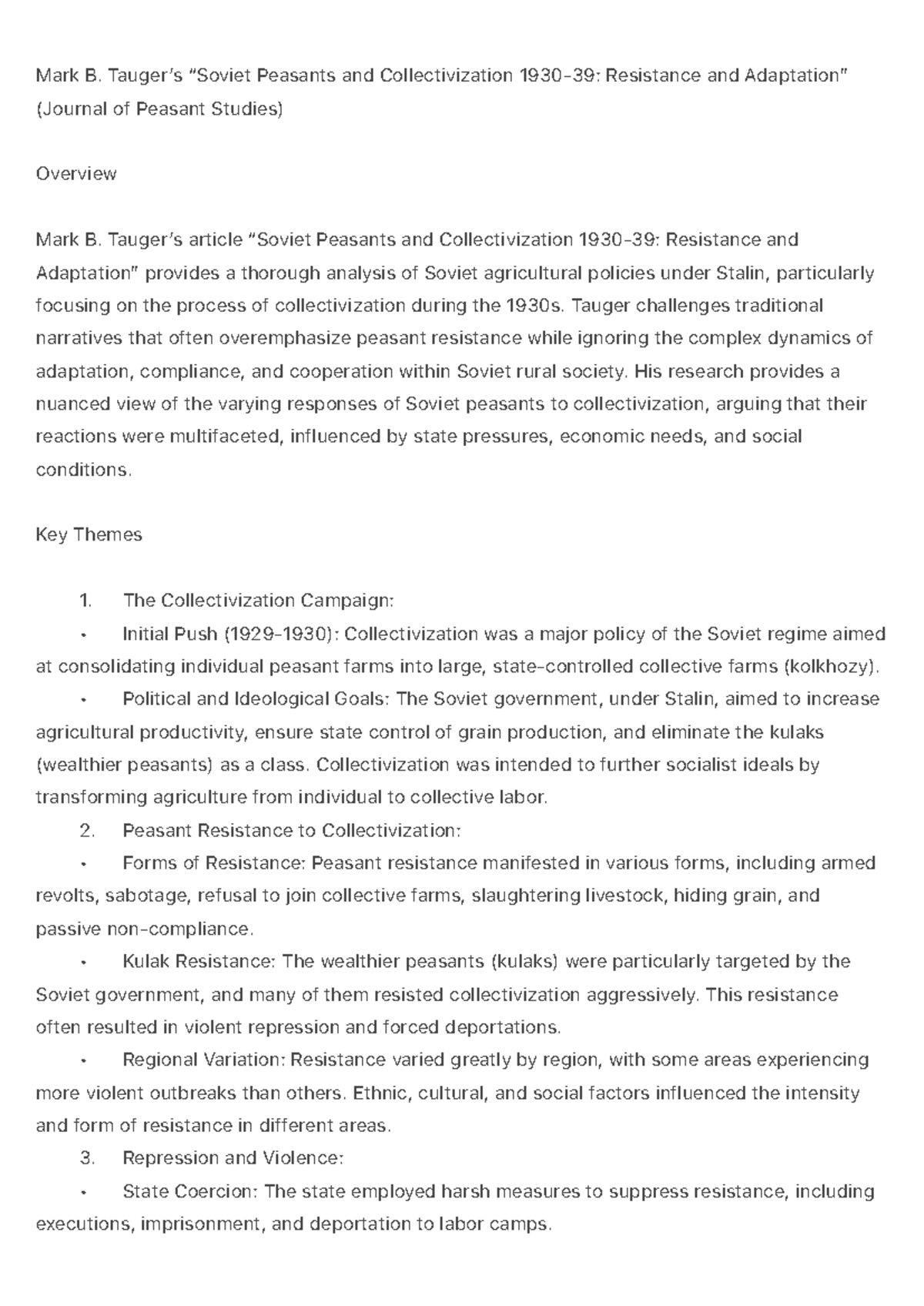 Soviet Peasants Under Collectivization 1930-39: Resistance and ...