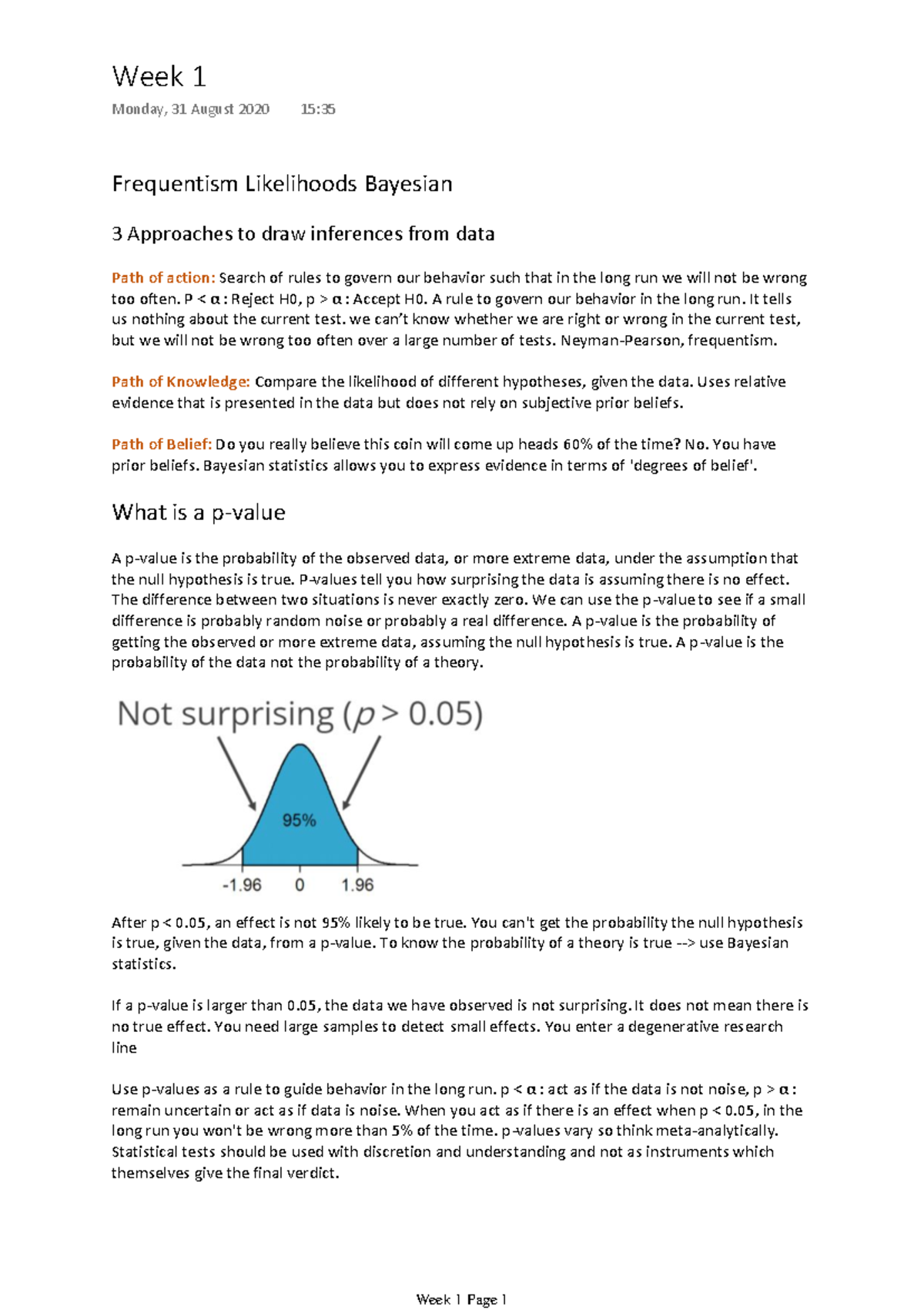 BRM3 Final Notes on Frequentism and Bayesian Inference Techniques ...