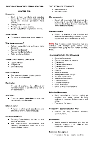 ECON 101 - Introduction to Basic Microeconomics Concepts and Issues ...