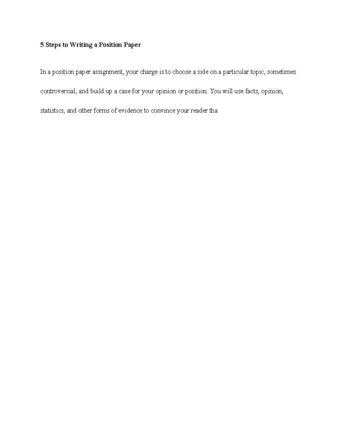5 Steps to Crafting a Compelling Position Paper: A Guide - Studocu