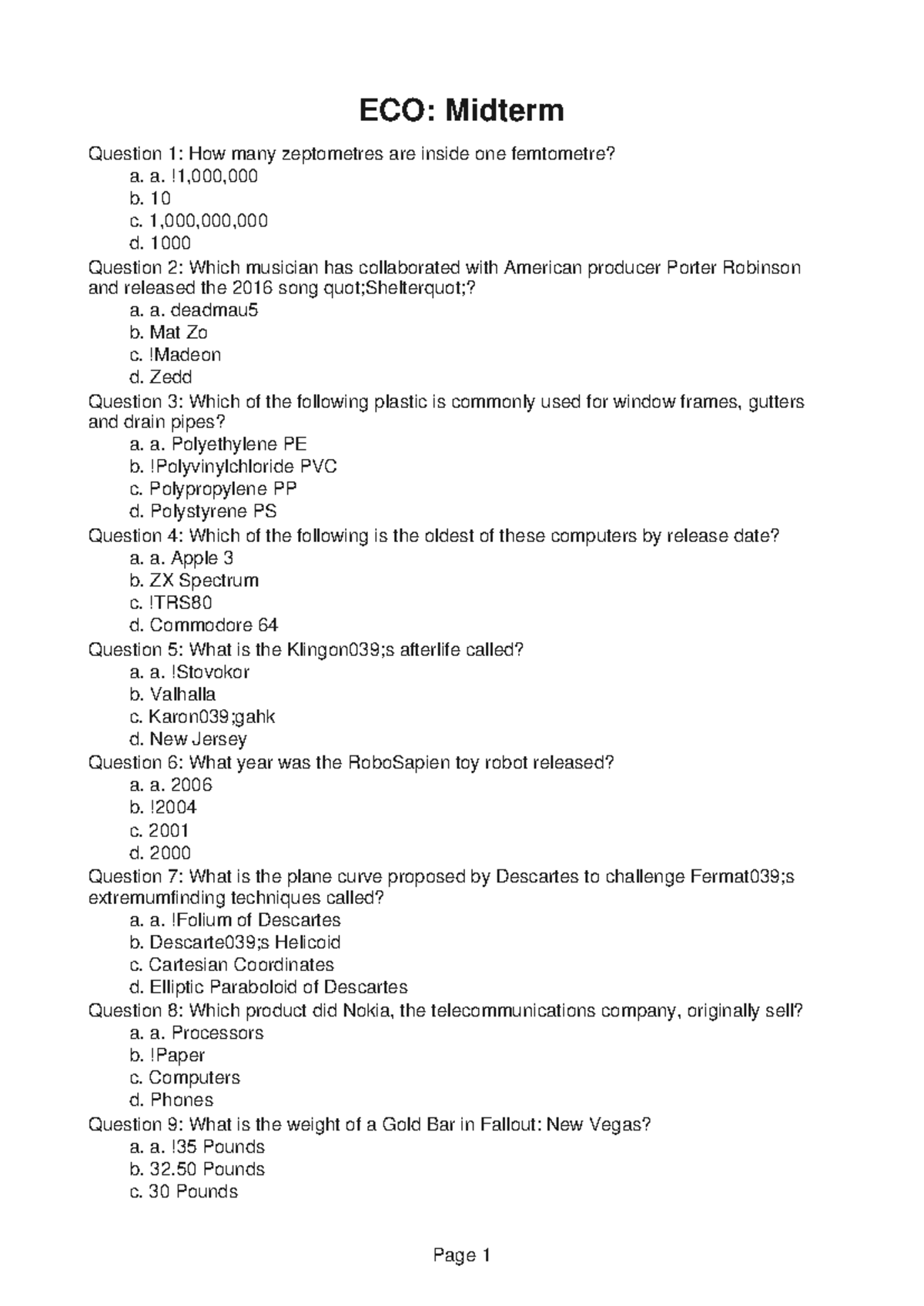 Document 0 - ECO: Midterm Question 1: How many zeptometres are inside ...
