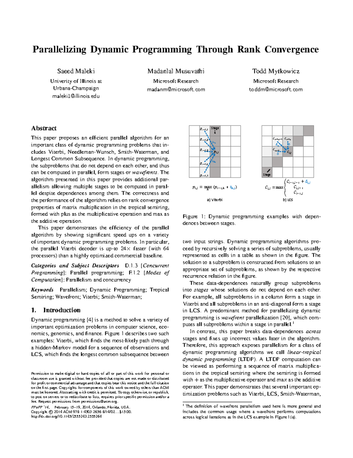 Parallelizing Dynamic Programming with Rank Convergence (CS 123) - Studocu
