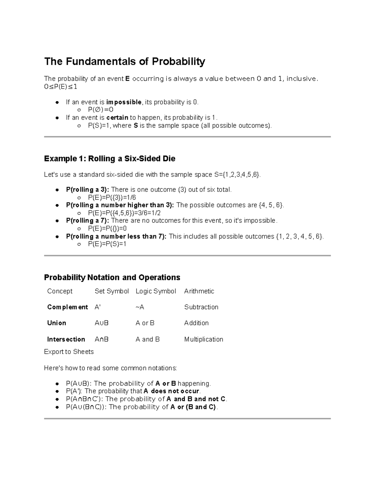 Fundamentals of Probability: Concepts & Examples for MATH101 - Studocu