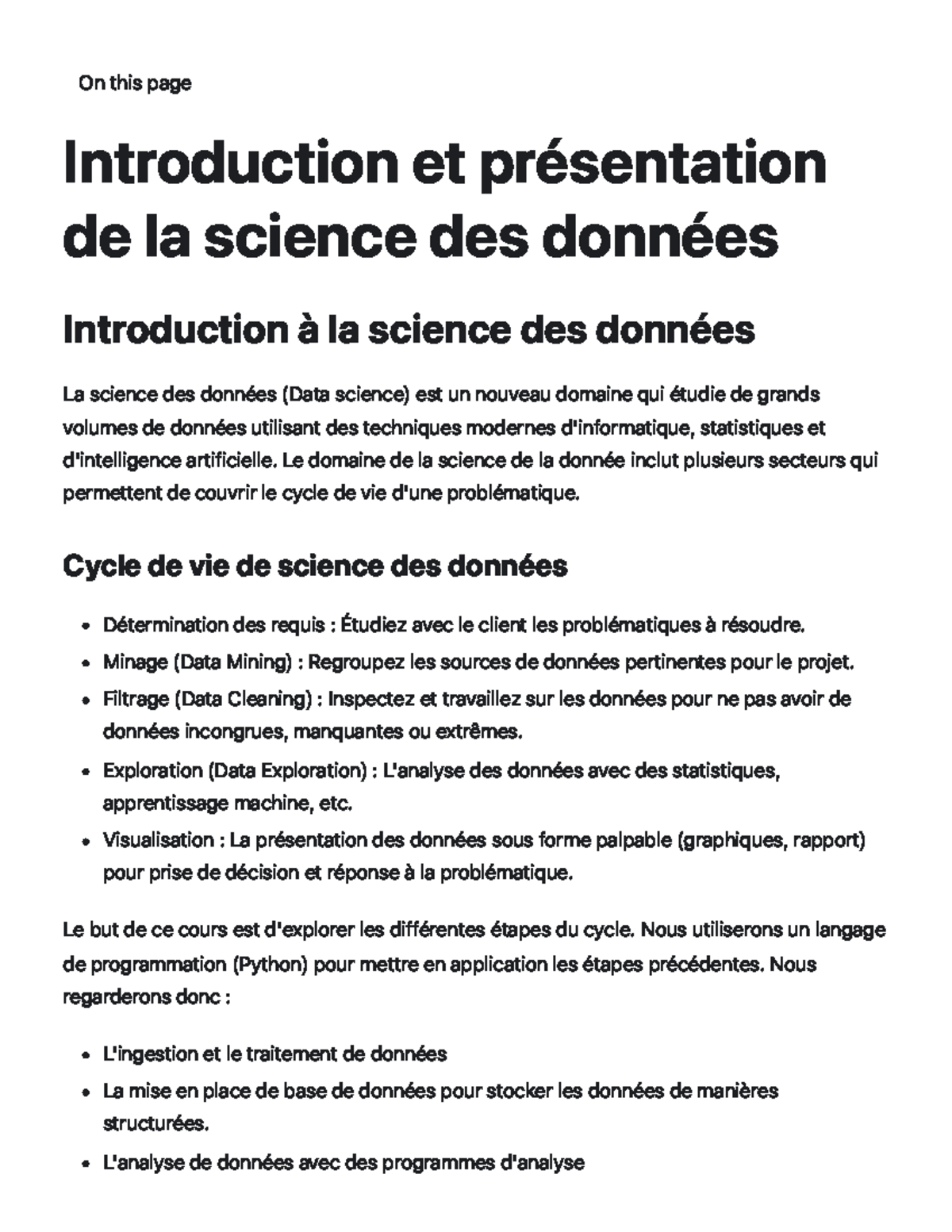 Introduction à la Science des Données - Cours et Concepts Essentiels ...