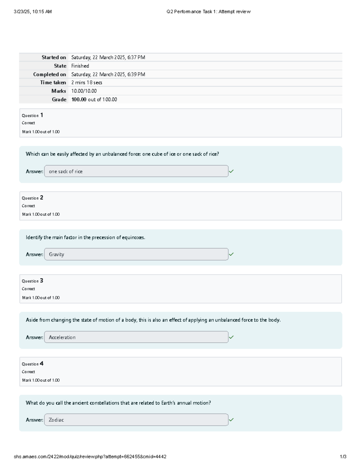 Physci Q2 PERF TASK 1 - Enjoy! Performance Task 1 of Q2 for Physical ...